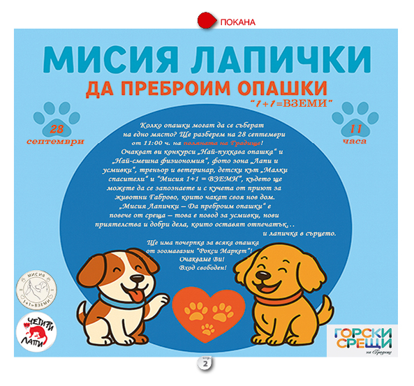 Плакат ''Мисия лапички''