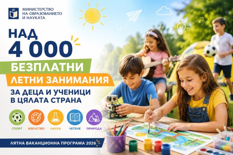 Плакат за над 4000 безплатни занимания за ваканцията