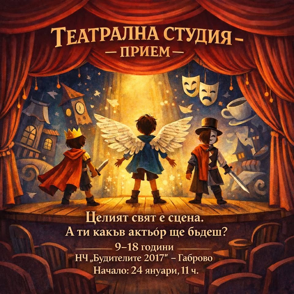 Плакат за прием в театрална студия