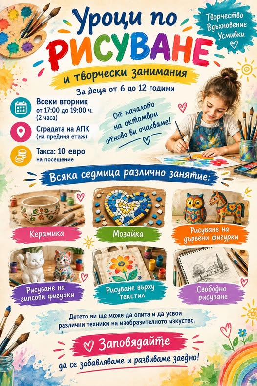 плакат ''Уроци по рисуване Севлиево''