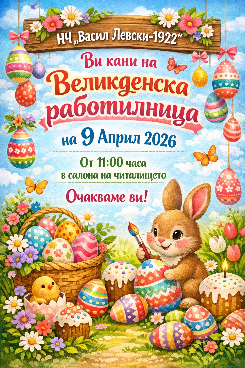 Плакат за Великденска работилница в с. Яворец